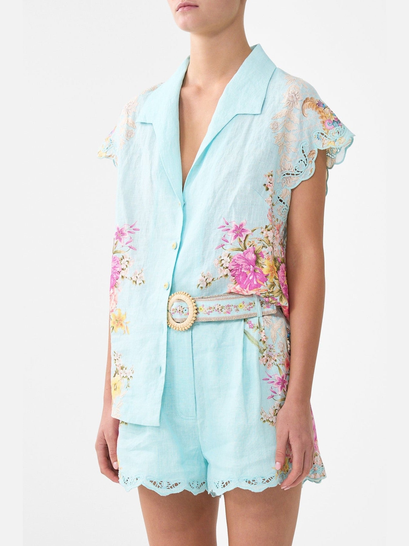 Button through collared top