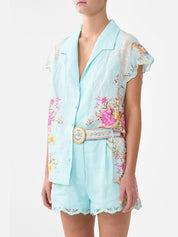 Button through collared top