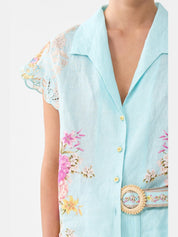 Button through collared top