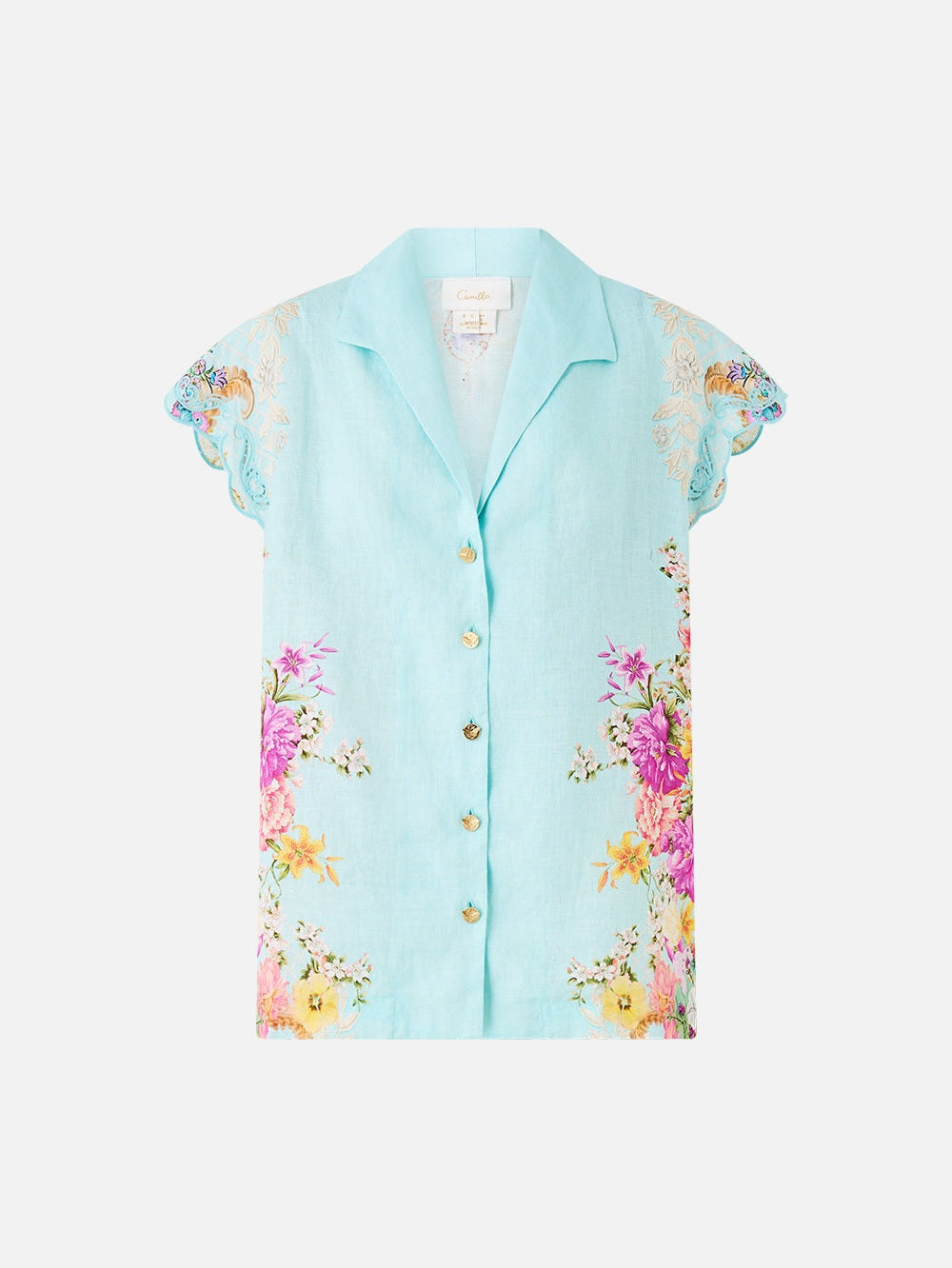 Button through collared top