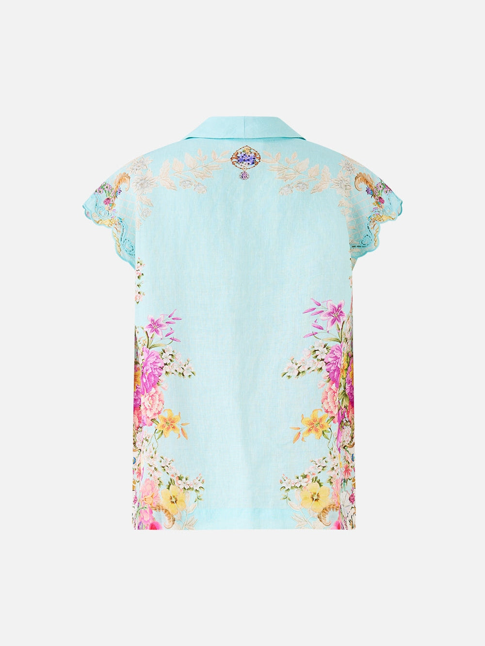 Button through collared top