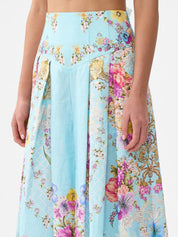 Corset waist wide leg pant
