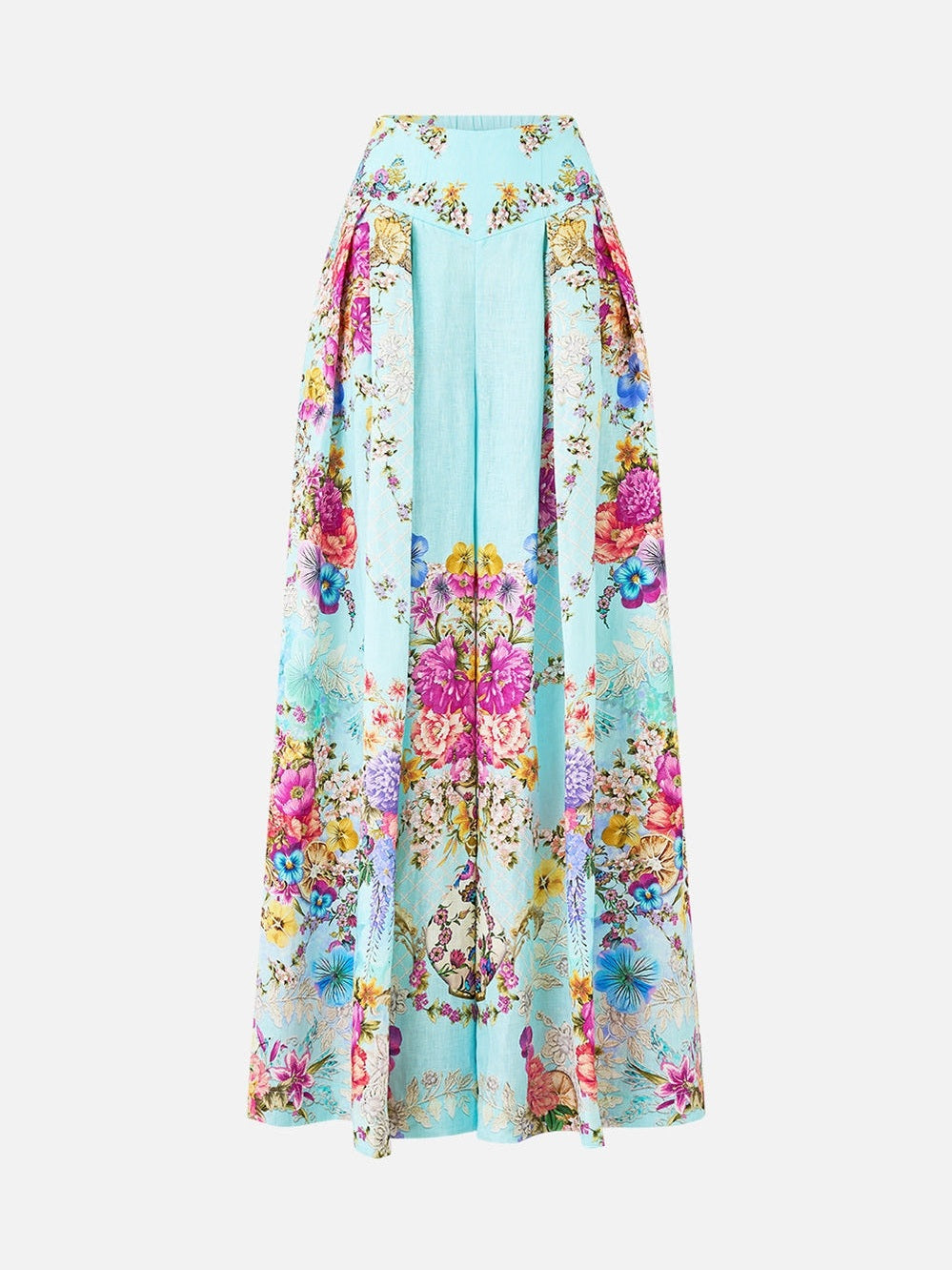Corset waist wide leg pant
