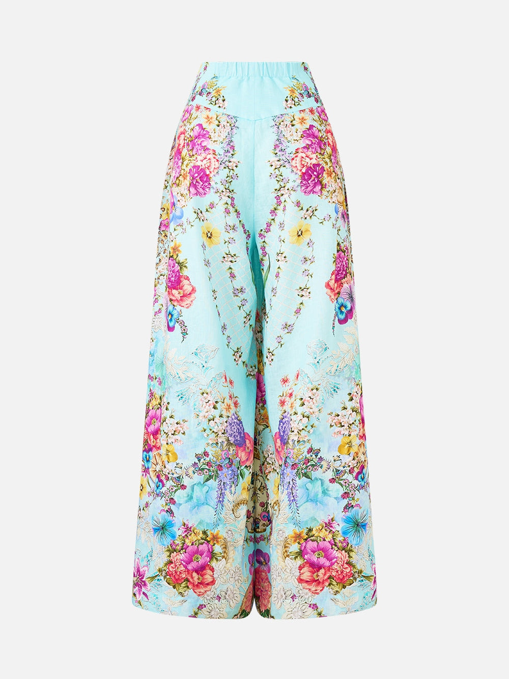 Corset waist wide leg pant