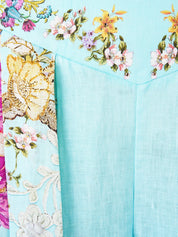 Corset waist wide leg pant