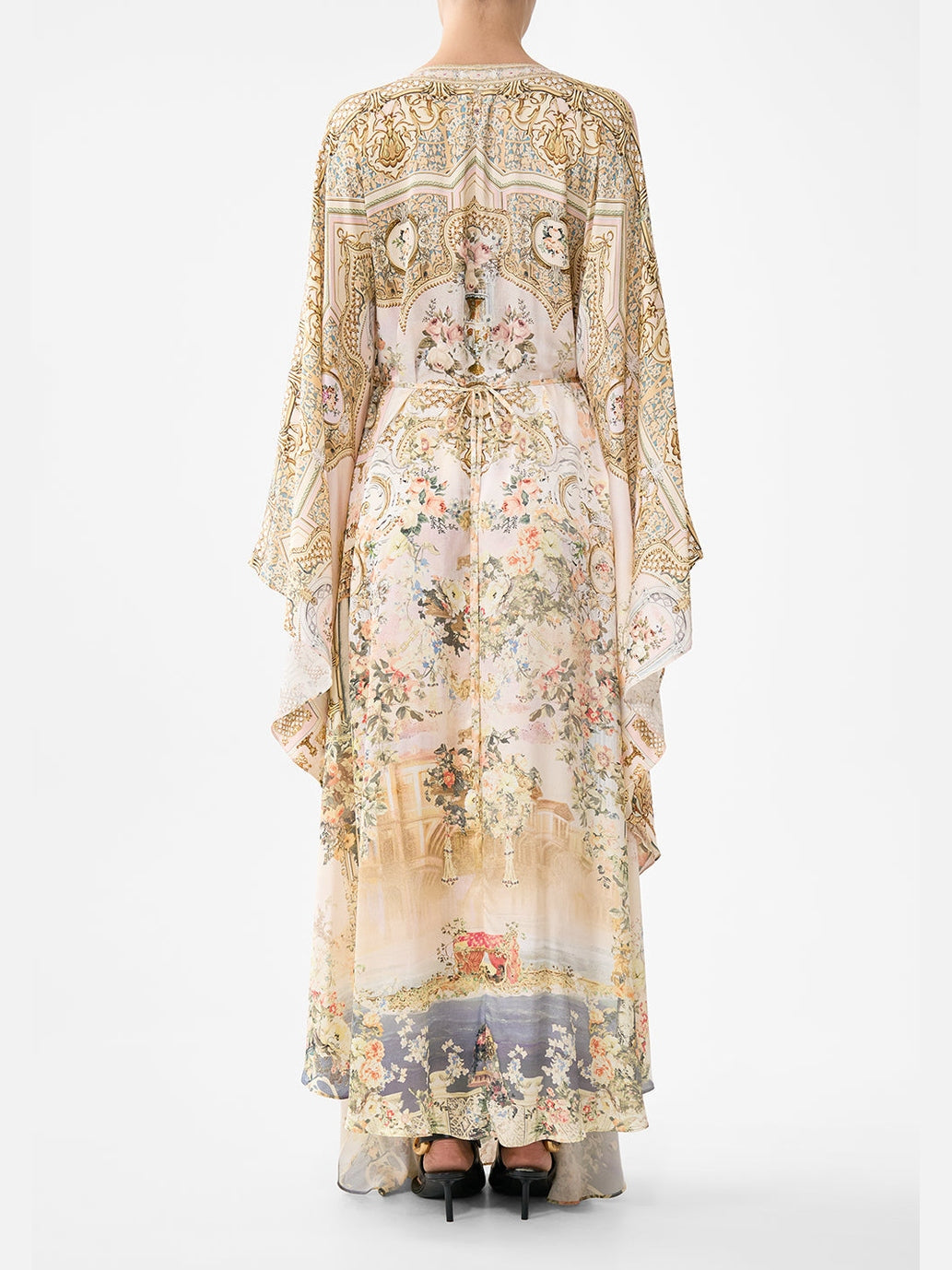 Long kaftan with waist detail