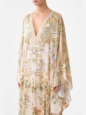 Long kaftan with waist detail