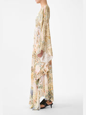 Long kaftan with waist detail
