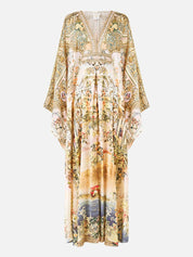 Long kaftan with waist detail