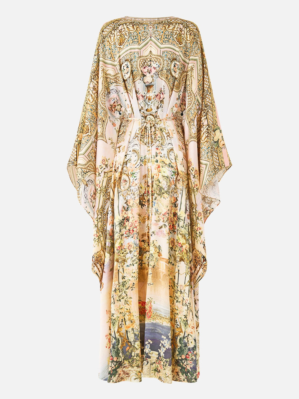 Long kaftan with waist detail