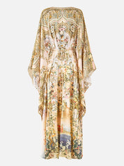 Long kaftan with waist detail