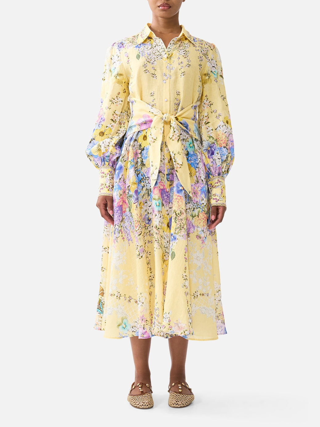 Waist tie shirt dress