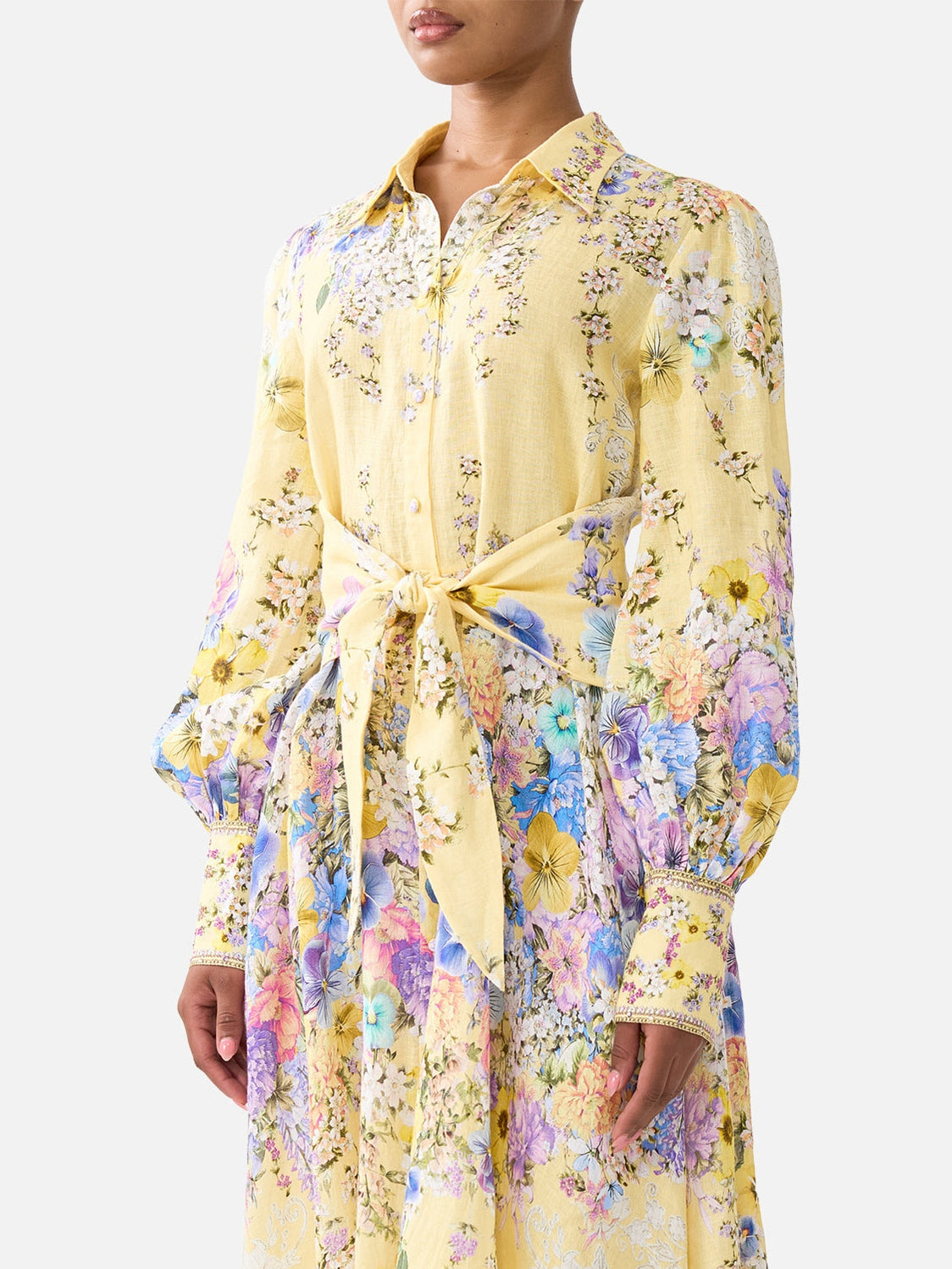 Waist tie shirt dress