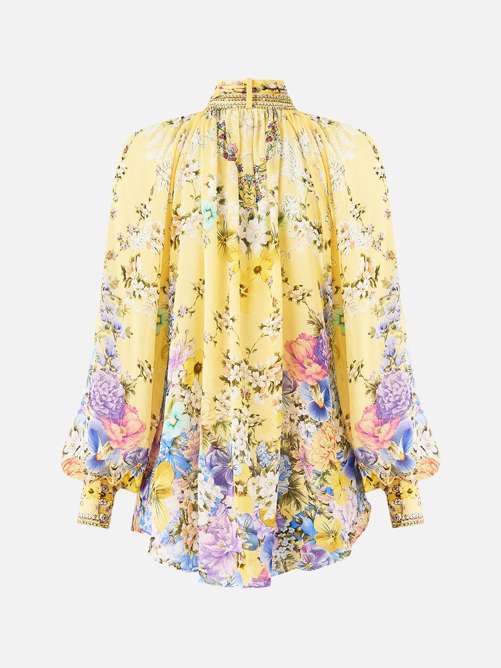 Detachable pussy bow raglan blouse