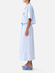 Cropped camp collar blouse