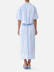 Cropped camp collar blouse