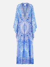 Long kaftan with waist detail