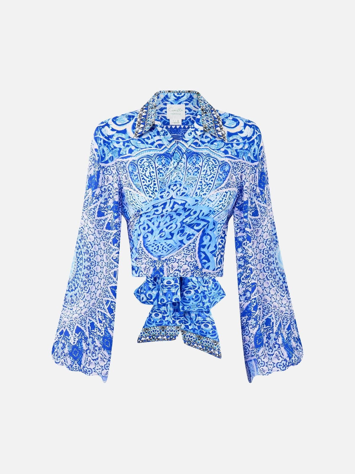 Cropped wrap shirt
