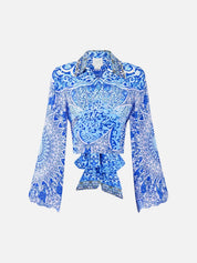 Cropped wrap shirt
