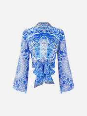 Cropped wrap shirt