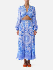 Cropped wrap shirt