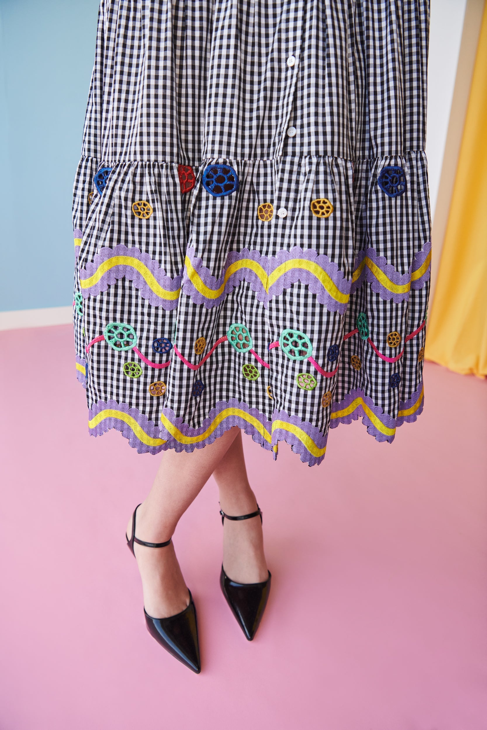 REISE DRESS VICHY BLACK