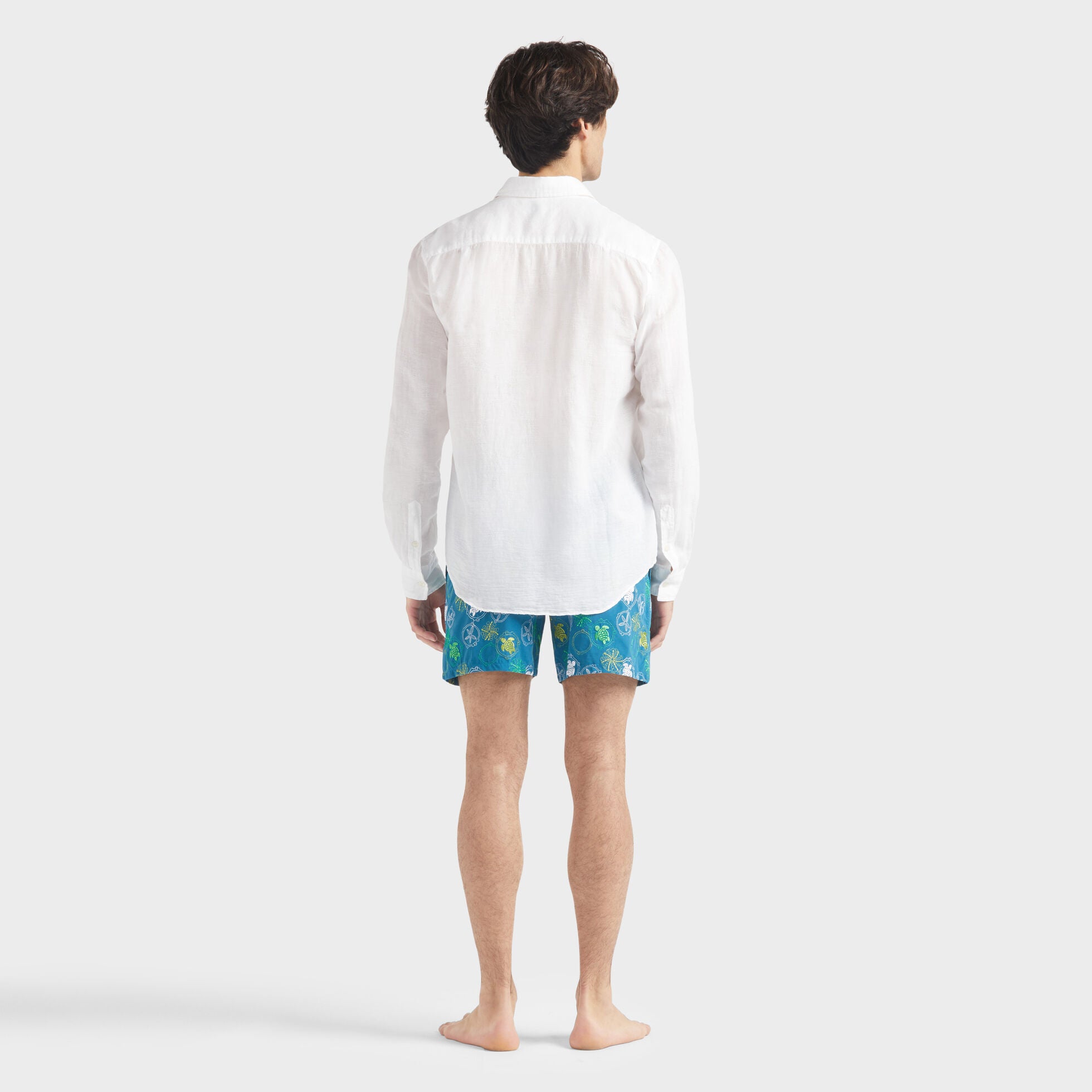 Men Linen and Cotton Shirt Solid