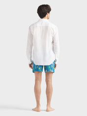 Men linen and cotton shirt solid