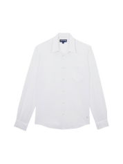 Men linen and cotton shirt solid