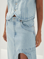 Carmina light blue denim skirt