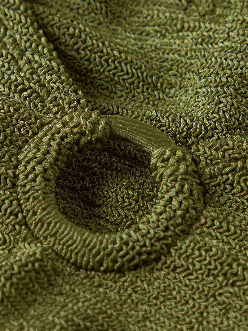Coverage Celine Swim With Tonal Hoops - Metallic Moss