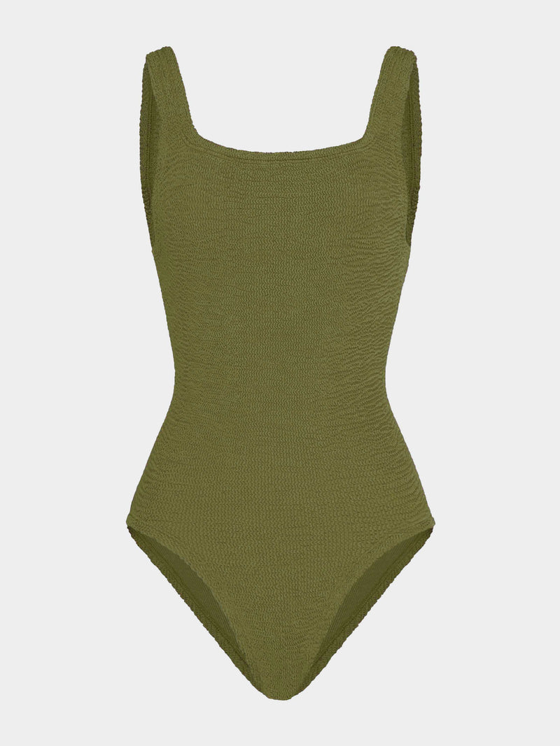 Coverage square neck swim - metallic moss