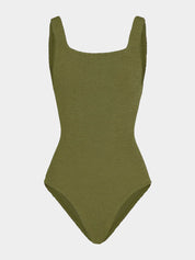 Coverage square neck swim - metallic moss