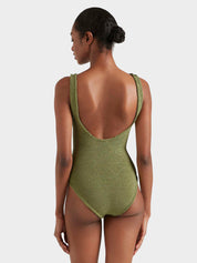 Coverage Celine Swim With Tonal Hoops - Metallic Moss