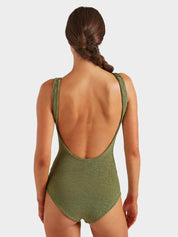 Coverage square neck swim - metallic moss