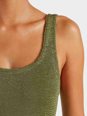 Coverage square neck swim - metallic moss