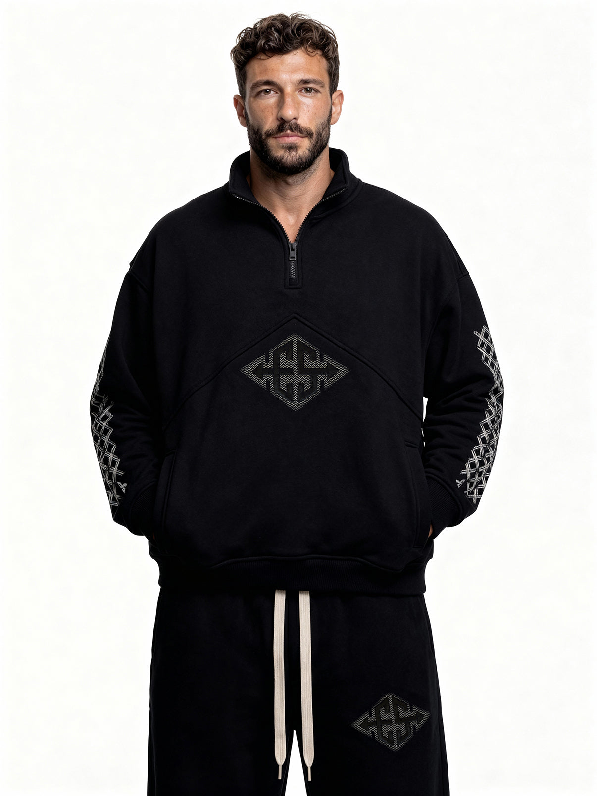 EXIT SOCIETY HALF ZIP CREWNECK