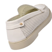 Off white perforated leather slip-on