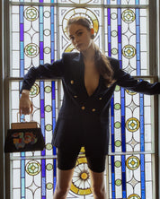 DANA - Rose Croc Embossed/ Multicoloured Faces-Print