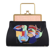 DANA - Rose Croc Embossed/ Multicoloured Faces-Print