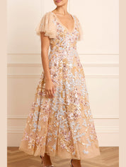 Dancing ribbon ankle gown