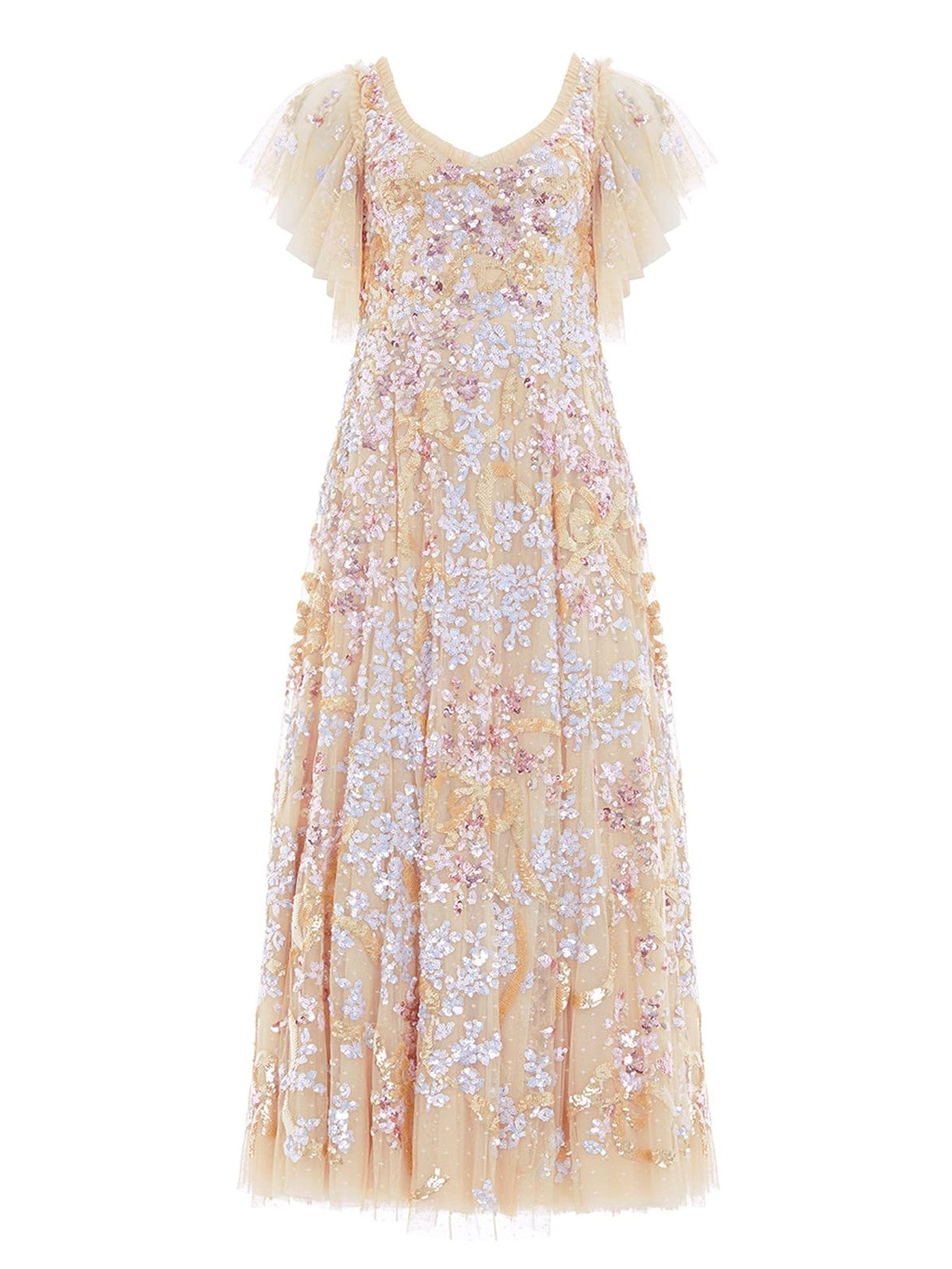 Dancing ribbon ankle gown