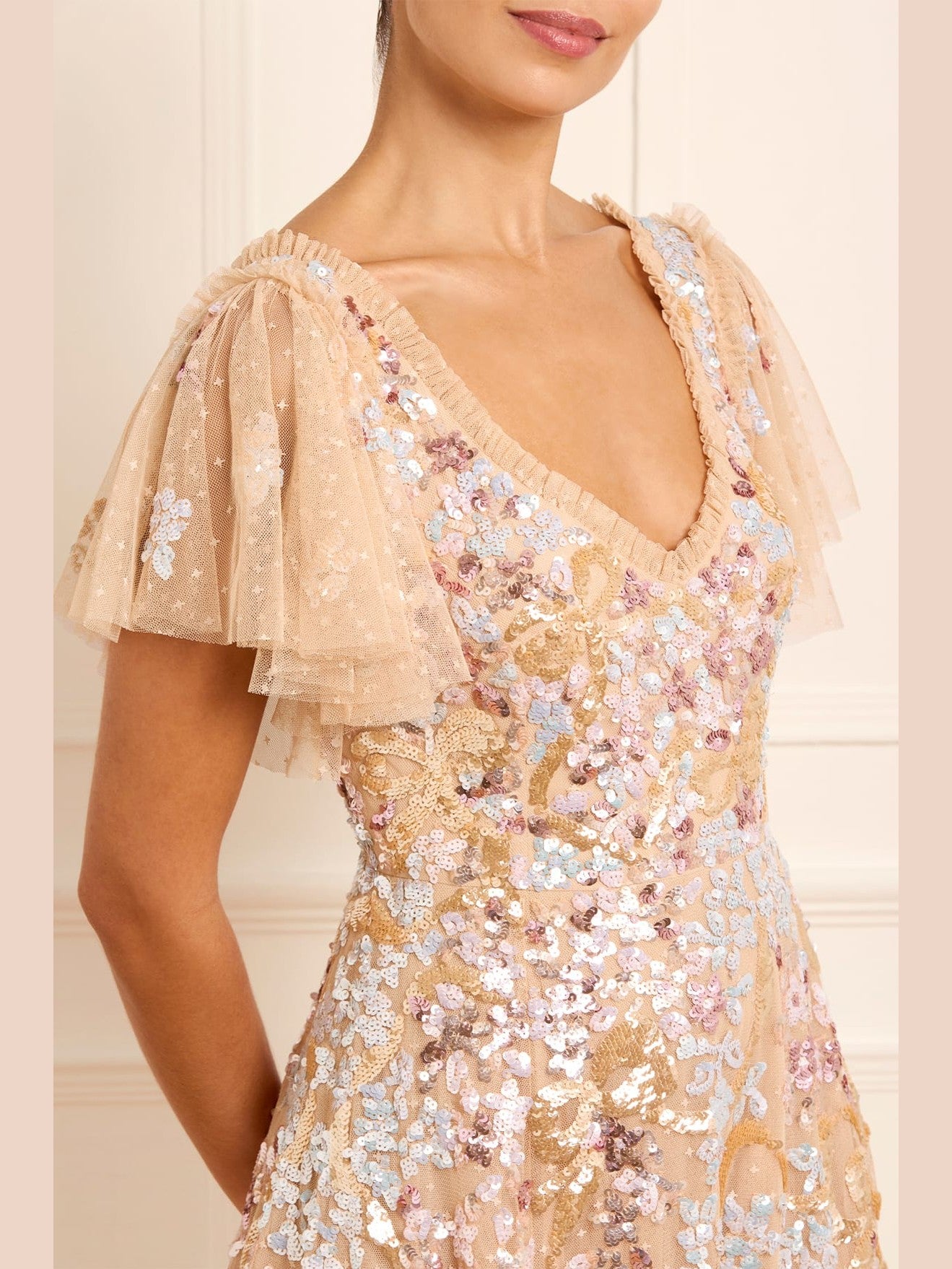 Dancing ribbon ankle gown