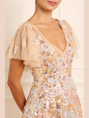 Dancing ribbon ankle gown