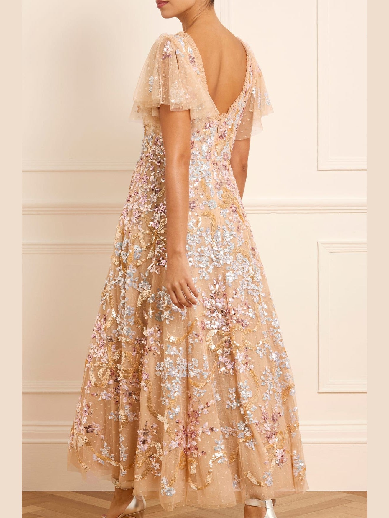 Dancing ribbon ankle gown