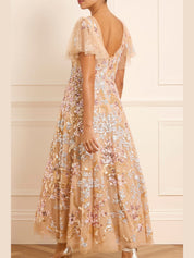 Dancing ribbon ankle gown