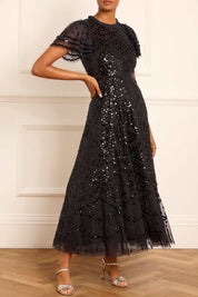 Deco Dot Ankle Gown