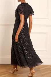 Deco Dot Ankle Gown