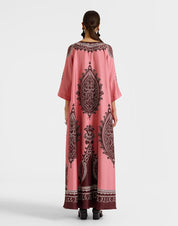 Muumuu Dress Oltrarno Placée Pink in Silk Twill