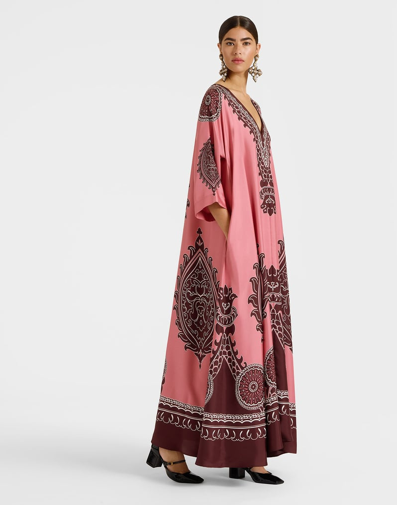 Muumuu Dress Oltrarno Placée Pink in Silk Twill